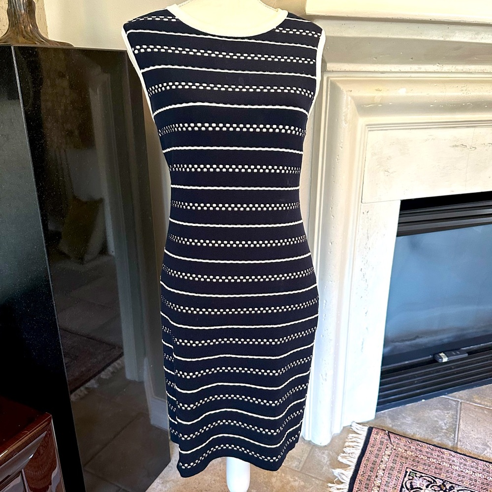 Tommy Hilfiger navy and white sleeveless knit dress. Immaculate condition.